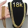 6 mm kubanische Halskette vergoldet mit 18 Karat Gold Punk Hip Hop Herren- und Damenpulloverkette Geburtstagsfeier Metallschmuck Halsketten