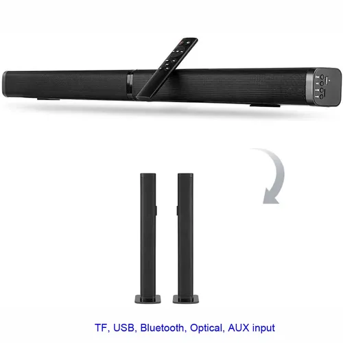 Ultra dünne Abnehmbare Bluetooth TV Sound bar 37 zoll wireles lautsprecher gebaut-in subwoofer