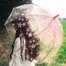 Sakura Regenschirme Transparent Vogel Käfig Regenschirm Cartoon Gebäude Regenschirme Stadt