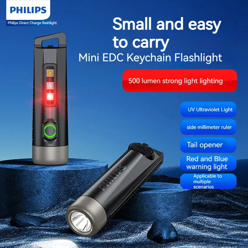 AliExpress-Kollektion Philips neue edc Taschenlampe führte wiederauf ladbare Mini edc Schlüssel bund Taschenlampen Camping Lampe zum Wandern Selbstverteidigung Image