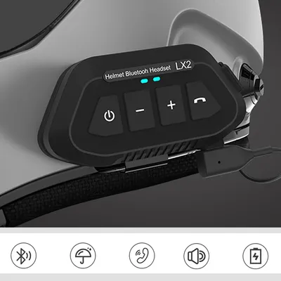 1200 mAh Motorrad Helm Bluetooth Headset Wasserdicht Sprach Assistent Moto Kopfhörer Motorrad Image