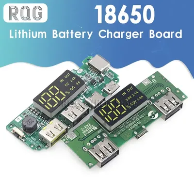 Lithium-Batterie Ladegerät Bord LED Dual USB 5V 2,4 A Micro/Typ-C USB Mobile Power Bank 18650 lade Modul Image