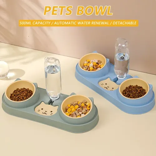 Haustier Katze Schüssel automatische Feeder Hundefutter Schüssel mit Wasser brunnen Doppels ch üssel