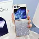 Glitter faltbare Handy hülle für Samsung Z Flip 5 Z Flip 4 Z Flip 3 Farbverlauf stoß feste Linse