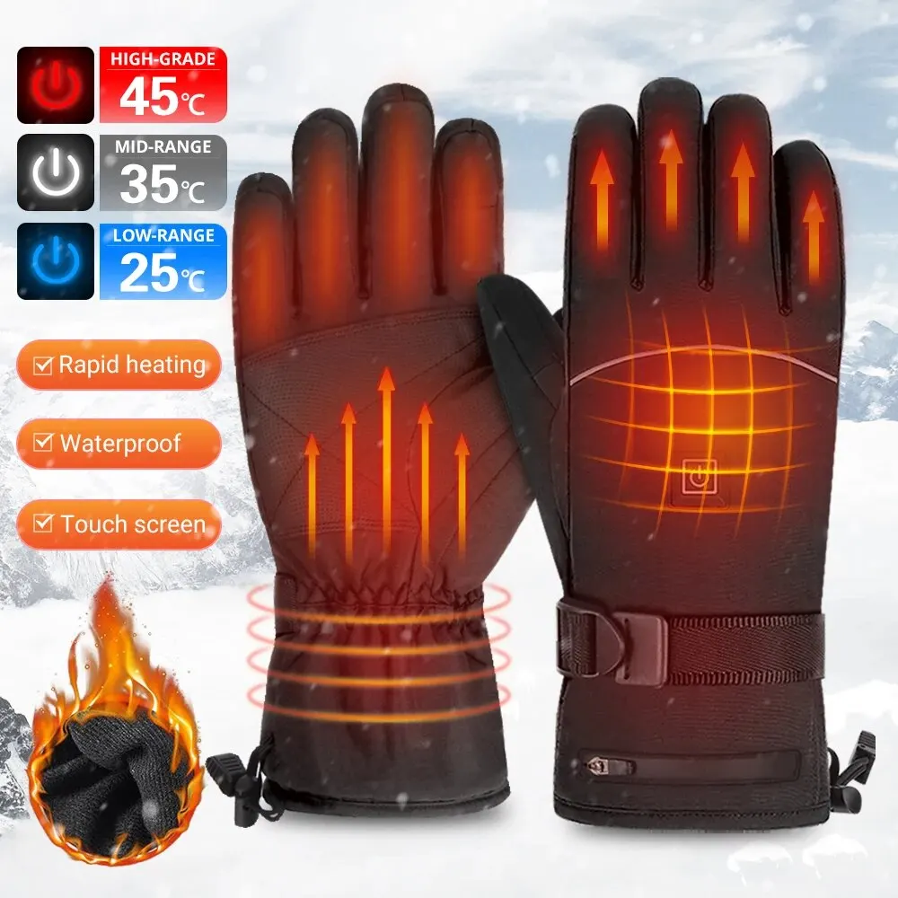 Heizung motorrad handschuhe wasserdicht motocross guantes handschuh touchscreen beheizt motorrad reit handschuhe für winter Image