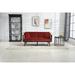 61" Velvet Loveseat Sofa with Rattan Armrests, Living Room Loveseat Sofa, Convertible Futon Couch Bed, Multi-Functional Sofa Bed
