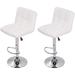 Bar Stool Counter Height Adjustable Swivel Stool with Back PU Leather Set of 2