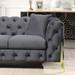 Elegant Velvet Sofa Couch Tufted Upholstered 3-Seater Loveseat with Stainless Steel Legs for Living Room, Apartment, Small Space