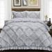 Full/Queen Size Microfiber Duvet Cover Diamond Ruffle Ultra Soft & Breathable 3 Piece Luxury Soft Wrinkle Free Cooling Sheet (1 Duvet Cover with 2 Pillowcases Light Grey)