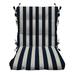 DÃ©cor Indoor Outdoor Tufted Back Chair Cushion Choose Color (Navy Blue White Stripe)