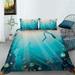 Quilt Cover Set Unique Design Children Kid Underwater World Painting Home Bedclothes Full (80 x90 )