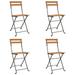 vidaXL Folding Bistro Chairs 4 pcs Solid Wood Teak and Steel