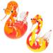 FRCOLOR 2pcs Stained Glass Goose Statues Color Glass Goose Adorns Glass Goose Ornaments