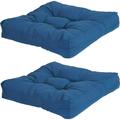 Square Tufted Olefin Indoor/Outdoor Patio Cushions - Set Of 2 - Blue