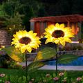 Outdoor Sunflower Solar Garden Decor Yard Stake 26 Decorative Lights For Garden Patio Porch Backyard (2 Pack)