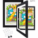 [2-Pack] Kids Art Frames 8.5x11 Kids Artwork Frames Changeable Black Artwork Display Storage Frame for Wall Holds 50-150 Pcs for 3D Picture Crafts Children Drawing Hanging Art Portfolio