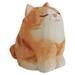 Frcolor Cat Animal Statue Wood Figurine Wooden Ornament Model Sculpture Garden Decoration Animals Figurines Lucky Budda Figure