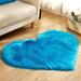 Doolland Soft Heart Shaped Rug Wool Imitation Sheepskin Rugs Faux Fur Non Slip Bedroom Shaggy Carpet Mats for Dining Room Living Room Bathroom Hall Bedroom