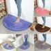 Floor Door Mat Rug Soft Carpet Entrance Trapper Dirt Barrier Washable Rubber Semi Circle Half Moon Anti-Slip Bathroom Cushion