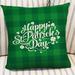 St Patricks Day Decorations - Chiccall Happy St Patricks Day Clover Throw Pillow Covers 18 x 26 Inch Green Plaid Lucky Shamrocks Decoration for Sofa Couch Party Favors