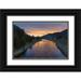 Herbert Neal 32x23 Black Ornate Wood Framed with Double Matting Museum Art Print Titled - Sunset on the Madison River Yellowstone National Park
