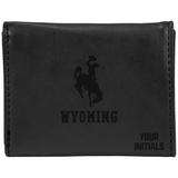 Black Wyoming Cowboys Personalized Trifold Wallet