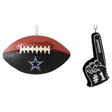 The Memory Company Dallas Cowboys Football & Foam Finger Ornament Two-Pack