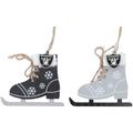 The Memory Company Las Vegas Raiders Two-Pack Ice Skate Ornament Set