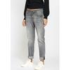 Relax-fit-Jeans GANG "94AMELIE", Damen, Gr. 32, N-Gr, grau (p.o.t.g. wash), Denim/Jeans, Obermaterial: 99% Baumwolle, 1% Elasthan, modisch, regular fit lang, Jeans, mit Used-Effekten