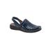 Extra Wide Width Women's Salina Woven Mules by SoftWalk® in Navy Denim (Size 7 WW)