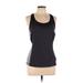 Fila Sport Active Tank Top: Black Color Block Activewear - Women's Size Large