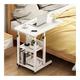 Mobile Overbed Computer Table Days Overbed Table Portable Laptop Desk Cart Adjustable Workstation With Wheels For Home Office Table With Wheels Over Bed (Color : Wood Color, Size : 40X80X1
