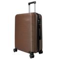 MY TRAVEL BAG Hard Shell Suitcase Trolley Travel Suitcase (Hand Luggage Medium Large Set) 4 Double Wheels, Coffee, Großer Koffer (75cm), Suitcase