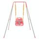 FUNLIO 3-in-1 Swing Set for Toddler with 4 Sandbags, Heavy-Duty Kid Swing Set with Safety Harness for Garden, Indoor/Outdoor Play, Folding Metal Stand & Instruction, Easy to Assemble & Store - Pink