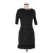 W118 by Walter Baker Cocktail Dress - Sheath Crew Neck 3/4 sleeves: Black Color Block Dresses - Women's Size Medium