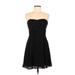 Express Cocktail Dress - Mini Sweetheart Sleeveless: Black Print Dresses - Women's Size 8