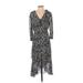 BA&SH Casual Dress - Midi V-Neck 3/4 sleeves: Black Dresses - Women's Size Small