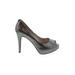 MICHAEL Michael Kors Heels: Pumps Stilleto Cocktail Party Gray Print Shoes - Women's Size 10 - Peep Toe