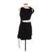 Zara Cocktail Dress - Mini Crew Neck Sleeveless: Black Print Dresses - Women's Size Medium