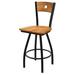 Holland Bar Stool Voltaire 25" Swivel Bar Stool Wood/Metal in Blue/Black | Bar Height (30" Seat Height) | Wayfair 83030BWMedMplBMedMpl