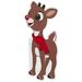Northlight Seasonal Rudolph in Red Scarf Gel Window Decal in Brown | 8 H x 4 W in | Wayfair NORTHLIGHT PW 42501E