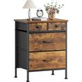 Mercer41 Night Stand w/ 4 Drawers Small Dresser for Bedroom End Table Side Table Nightstand Partima Wood/Metal in Brown | Wayfair