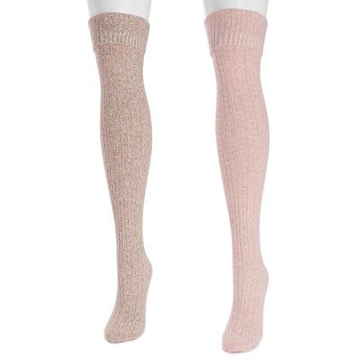 MUK LUKS Women's Marl Over-the-Knee Socks 2 Pack S...