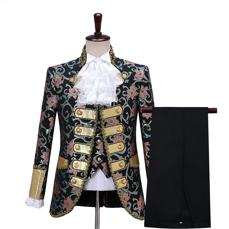 2023 mittelalter liche Deluxe viktoria nischen König Prinz Kostüm erwachsene Männer Top Weste Jacke Mantel Blazer Anzug Bühne Theater Cosplay Outfit Hose Image