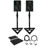 Pair Mackie CR5-XBT 5 Active Powered Studio Monitors w/ Bluetooth+Stands+Cables