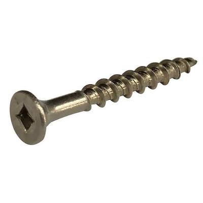 ZORO SELECT 1VB34 Deck Screw, #8 x 1-1/4 in, 18-8 Stainless Steel, Flat Head,