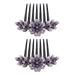 flower hair comb 2Pcs Rhinestone Flower Hair Combs Hair Bun Decoration Women Hair Accessories