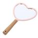 Mirror Makeuphandheld Hand Travel Heart Shape Portable Compact Toolhandle Princess