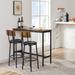 Bar Table Set with 2 Bar stools PU Soft seat with backrest