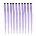 hair extension clip 10pc Straight Hair Extensions High Temperature Fiber Hairpiece Wig for Women Girls (Gray Purple)